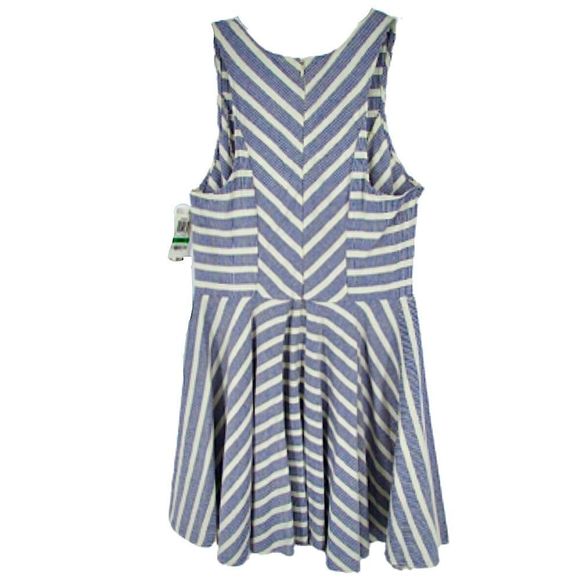 Women’s BAR III Newport Blue and White Striped Sleeveless Tank Top Dress Size L - Picture 2 of 3